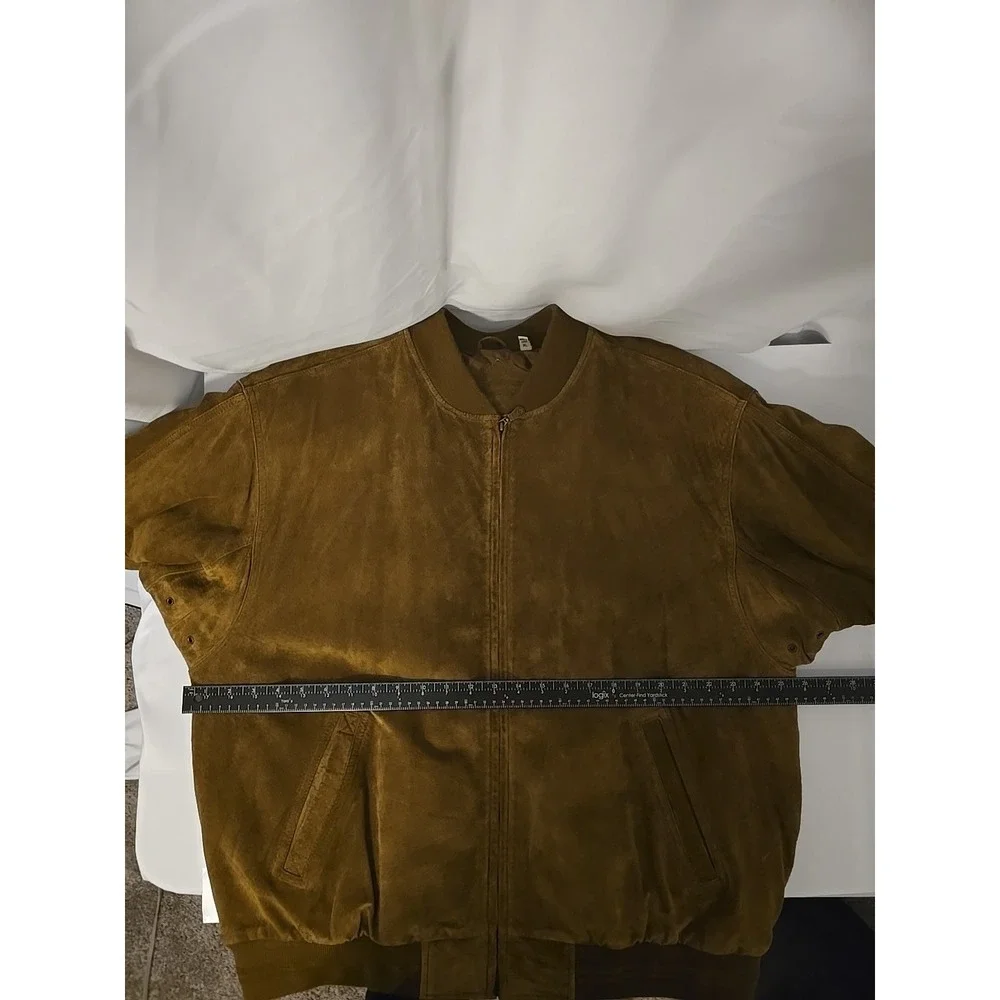 VTG 1990s Roundtree & Yorke Men's Brown Suede Leather Aviator Bomber Jacket  XL